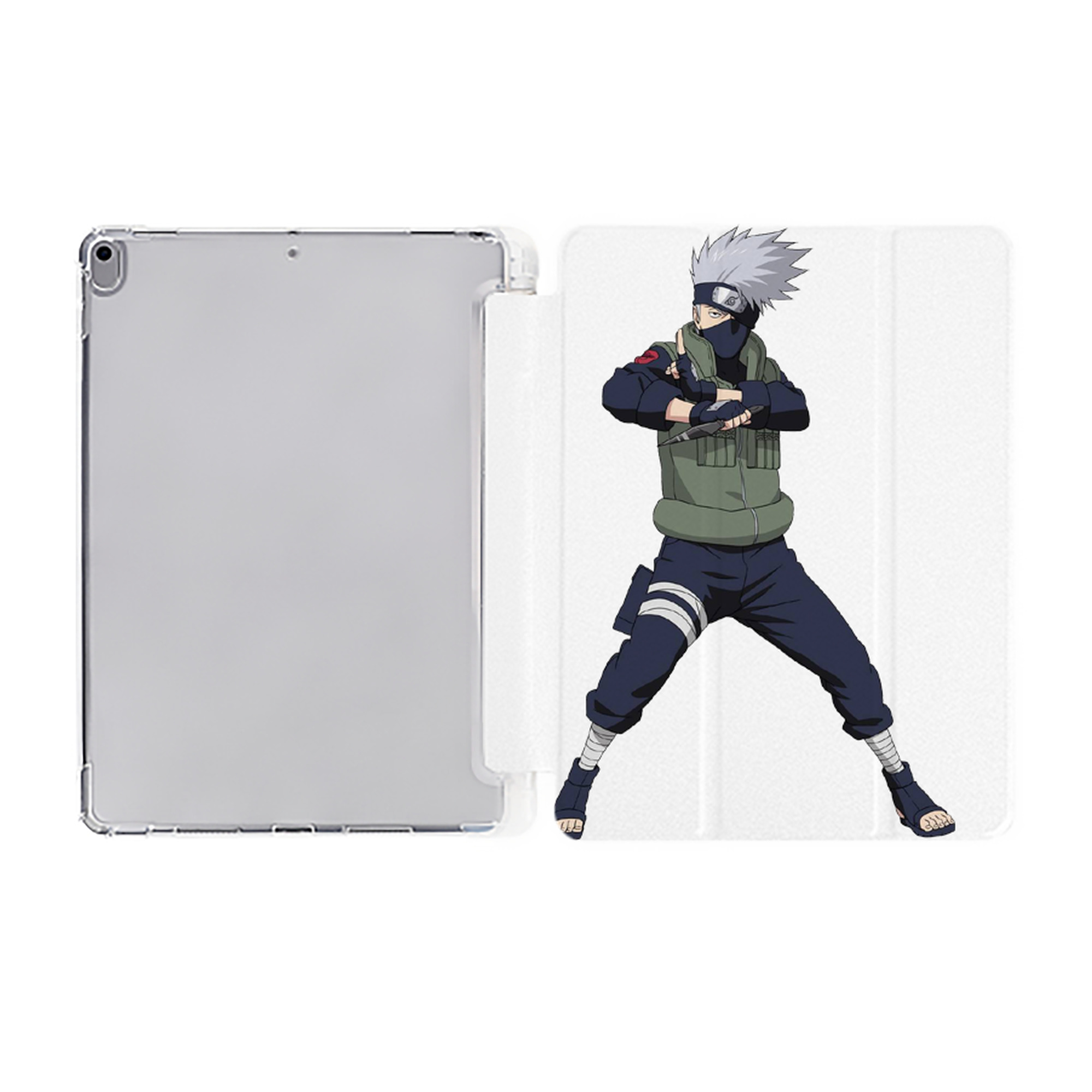 （画像用） NARUTO -ナルト- はたけ カカシ Hatake Kakashi IPad ケース ペン収納付き 三つ折りスタンド PUレザー×シリコン 対応機種9.5/10.5/10.9インチ